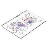 Roze en paarse waterverf op maat notitieboek (Linkerzijde)
