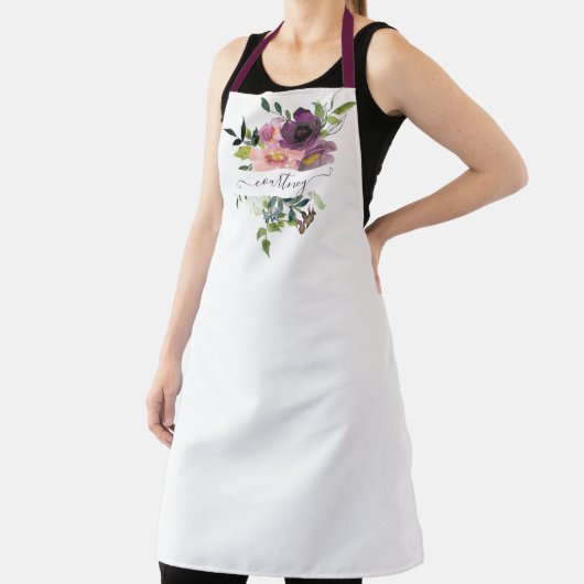 Roze en paarse waterverf op maat schort (Insitu)