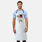 Roze en paarse waterverf op maat schort (Gedragen)