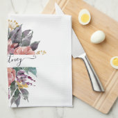 Roze en paarse waterverf op maat theedoek (Quarter Fold)