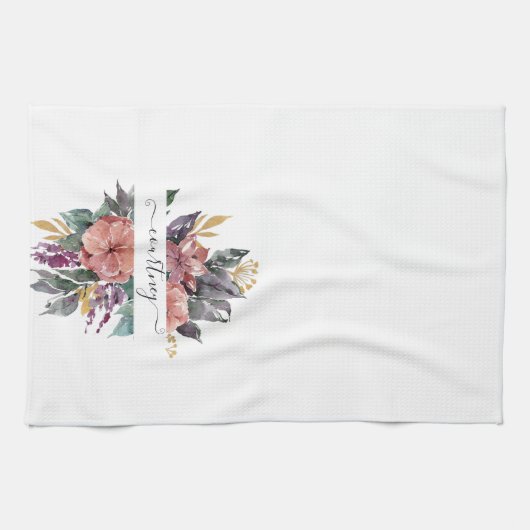 Roze en paarse waterverf op maat theedoek (Horizontaal)