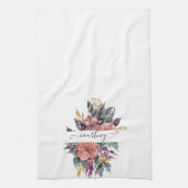 Roze en paarse waterverf op maat theedoek (Verticaal)