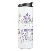 Roze en paarse waterverf op maat thermosbeker (Gedraaid links)