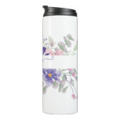 Roze en paarse waterverf op maat thermosbeker (Geroteerd rechts)