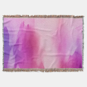 Roze en paarse waterverf positieve ruimte deken