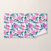Roze en paarse waterverf roos bad handdoek (Handdoek)