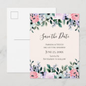 Roze en Paarse Waterverf Uitnodiging Briefkaart (Voorkant / Achterkant)