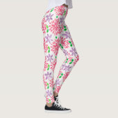 Roze en Paarse Waterverf ventilatorpatroon Leggings (Rechts)