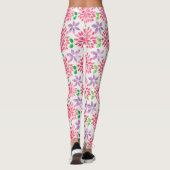 Roze en Paarse Waterverf ventilatorpatroon Leggings (Achterkant)