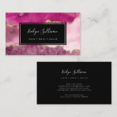 roze en paarse waterverf visitekaartje (Voorkant / Achterkant)