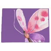 Roze en Paarse Waterverf vlinder Large Cadeautasje (Voorkant)