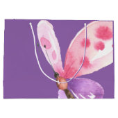 Roze en Paarse Waterverf vlinder Large Cadeautasje (Achterkant)