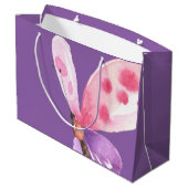 Roze en Paarse Waterverf vlinder Large Cadeautasje (Achterkant Gekanteld)