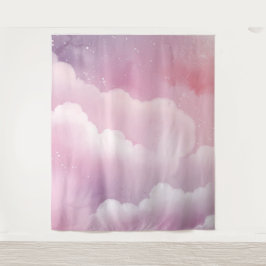 Roze en Paarse Waterverf Wolken Tapestry Wandkleed
