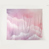 Roze en Paarse Waterverf Wolken Tapestry Wandkleed (Voorkant (horizontaal))