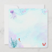 Roze en Paarse Waterverf Zeemeerdag Kaart (Achterkant)