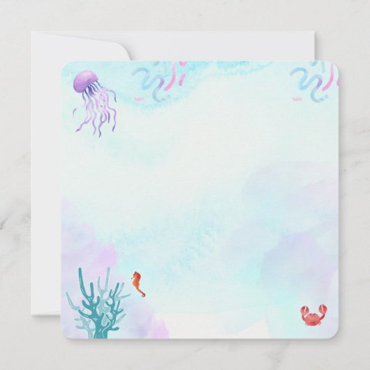 Roze en Paarse Waterverf Zeemeerdag Kaart (Achterkant)