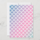 Roze en paarse waterverf zeemeerminstaart Uitnodig Kaart (Achterkant)