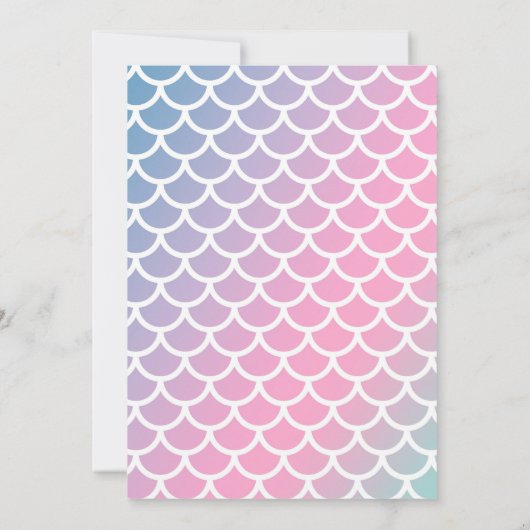 Roze en paarse waterverf zeemeerminstaart Uitnodig Kaart (Achterkant)