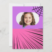 Roze en Paarse Web Comic Birthday Kaart (Achterkant)