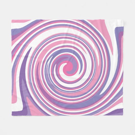 Roze en paarse wervelkolom fleece deken (Voorkant (Horizontaal))