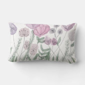 Roze en Paarse wilde bloemen Kussen (Achterkant)