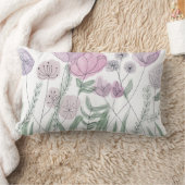 Roze en Paarse wilde bloemen Kussen (Deken)