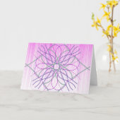 Roze en Paarse willekeurige vormgeving Kaart (Gele Bloem)