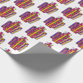 Roze en Paarse witte Cartoon Gifts Cadeaupapier (Hoek)