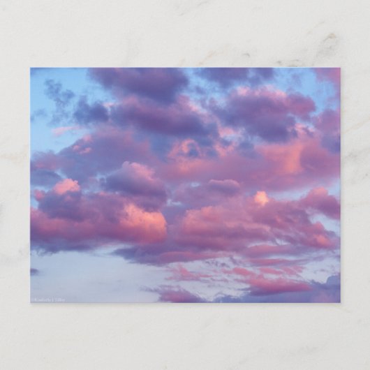 Roze en Paarse wolken Briefkaart (Voorkant)