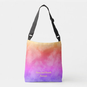 Roze en Paarse wolken focussen en ademen Crossbody Tas