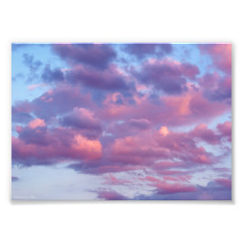 Roze en Paarse wolken Foto Afdruk