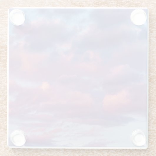 Roze en Paarse wolken Glazen Onderzetter (Achterkant)