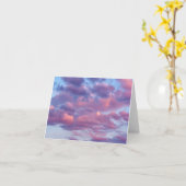 Roze en Paarse wolken Kaart (Gele Bloem)