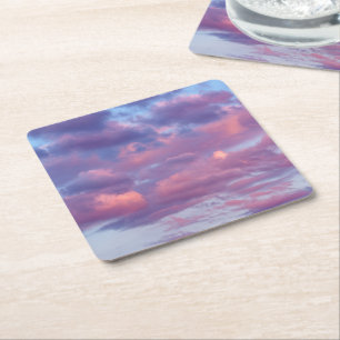 Roze en Paarse wolken Kartonnen Onderzetters