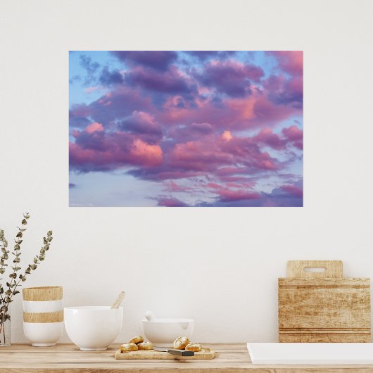 Roze en Paarse wolken Poster (Keuken)