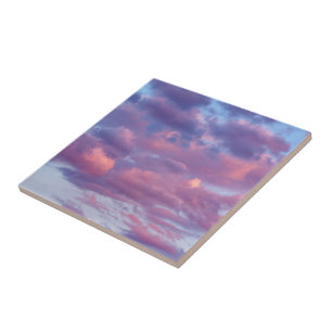 Roze en Paarse wolken Tegeltje