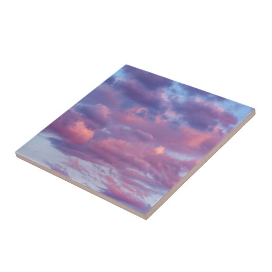 Roze en Paarse wolken Tegeltje (Zijkant)