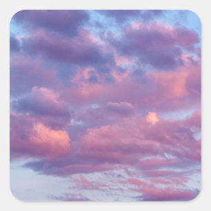 Roze en Paarse wolken Vierkante Sticker