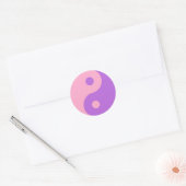 Roze en Paarse Yin Yang Ronde Sticker (Envelop)