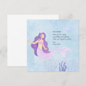 Roze en Paarse Zeemeermin Birthday Hartelijk dank (Voorkant / Achterkant)