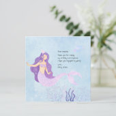 Roze en Paarse Zeemeermin Birthday Hartelijk dank (Staand voorkant)