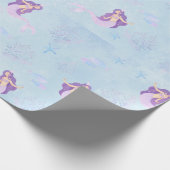 Roze en Paarse zeemeermin Cadeaupapier (Hoek)