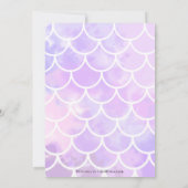 Roze en Paarse Zeemeermin geïnspireerde uitnodigin Kaart (Achterkant)