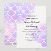 Roze en Paarse Zeemeermin geïnspireerde uitnodigin Kaart (Voorkant / Achterkant)