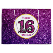 Roze en Paarse zoete 16 Sparkle Glitter Gemstone Groot Cadeauzakje (Voorkant)