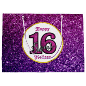 Roze en Paarse zoete 16 Sparkle Glitter Gemstone Groot Cadeauzakje (Achterkant)