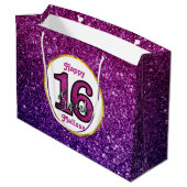 Roze en Paarse zoete 16 Sparkle Glitter Gemstone Groot Cadeauzakje (Achterkant Gekanteld)
