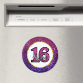 Roze en Paarse zoete 16 Sparkle Glitter Gemstone Magneet (Insitu (Vaatwasser))