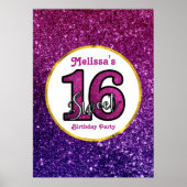 Roze en Paarse zoete 16 Sparkle Glitter Gemstone Poster (Voorkant)